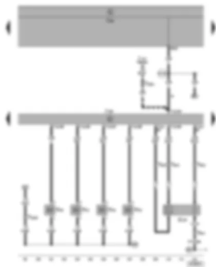 Wiring Diagram  VW SHARAN 2002 - Motronic control unit - injectors - lambda probe after catalyst