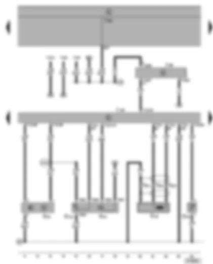 Wiring Diagram  VW SHARAN 2002 - Motronic control unit - immobilizer - hall sender - coolant temperature sender - exhaust gas recirculation potentiometer - engine speed sender - diagnosis-connection - exhaust gas recirculation valve