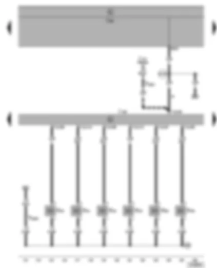 Wiring Diagram  VW SHARAN 2001 - Motronic control unit - injectors