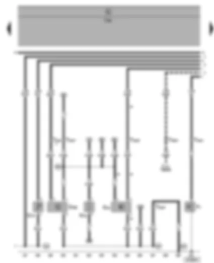 Электросхемa  VW SHARAN 2002 - Датчик скорости - датчик сигнализатора низкого уровня охлаждающей жидкости - датчик давления масла - датчик уровня и температуры масла - нагревательный резистор системы вентиляции картера двигателя