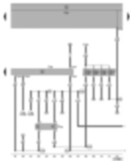 Wiring Diagram  VW SHARAN 2001 - Radiator fan control unit - air conditioner pressure switch