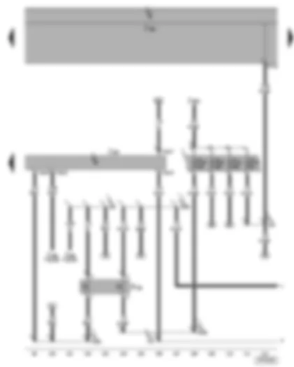 Wiring Diagram  VW SHARAN 2003 - Radiator fan control unit - air conditioner pressure switch