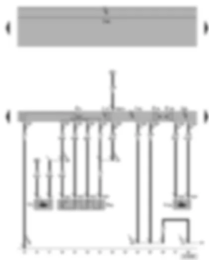 Электросхемa  VW SHARAN 2008 - Блок управления климатической установки - переключатель приточная вентиляция/рециркуляция - исполнительный электродвигатель заслонок приточной вентиляции/рециркуляции - переключатель приточного вентилятора - выключатель климатической установки - приточный вентилятор