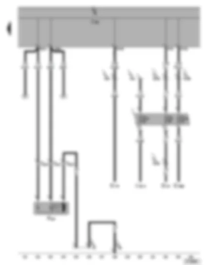 Электросхемa  VW SHARAN 2002 - Предохранители многофункционального блока управления и центрального замка/охранной сигнализации - актюатор центрального замка лючка заливной горловины