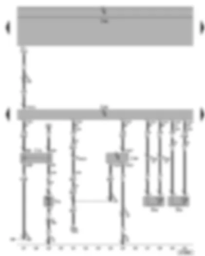 Электросхемa  VW SHARAN 2004 - Датчик температуры топлива - датчик температуры ОЖ - блок управления вентилятора радиатора - реле прокачки ОЖ после выкл. двигателя - насос системы прокачки ОЖ после выключения двигателя
