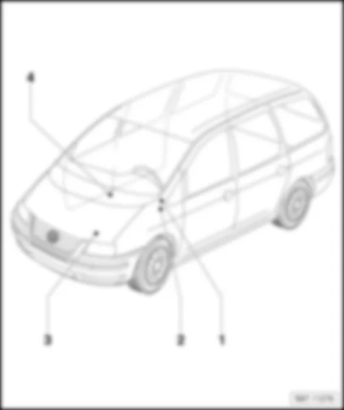 VW SHARAN 2002 Перечень блоков реле
