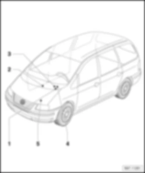 VW SHARAN 2001 Схема мест установки предохранителей
