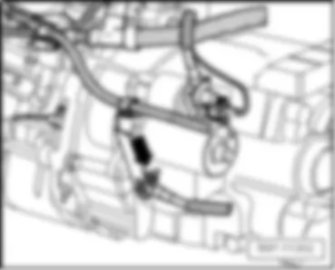 VW SHARAN 2007 Перечень точек соединения с массой в моторном отсеке