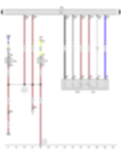 Wiring Diagram  VW SPACE FOX 2012 - Ambient temperature sensor - Accelerator position sender - Accelerator position sender 2 - Engine control unit - Fuel pump for cold start