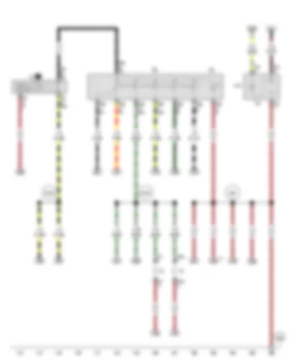 Wiring Diagram  VW SPACE FOX 2012 - Hazard warning light switch - Hazard warning light relay - Indicator lamp for hazard warning light - Socket illumination bulb - 12 V socket - Number plate light