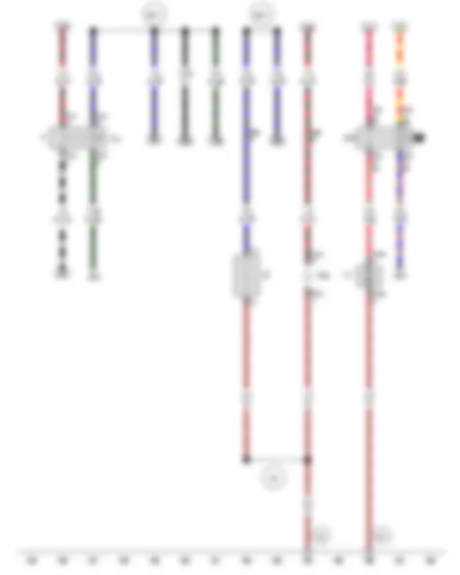 Wiring Diagram  VW SPACE FOX 2012 - Brake light switch - Brake pedal switch - Fresh air blower and radiator fan relay - Additional brake light bulb - Radiator fan - Heated rear window