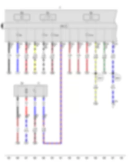 Wiring Diagram  VW SPACE FOX 2012 - Fuel gauge sender - Coolant temperature gauge - Rev. counter - Fuel system pressurisation pump - Speedometer - Control unit in dash panel insert - Dash panel insert - Main beam warning lamp - Alternator warning lamp - Reserve fuel warning lamp - Brake system warning lamp