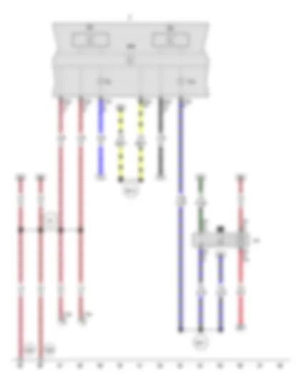 Wiring Diagram  VW SPACE FOX 2012 - Rev. counter - Speedometer - Heated rear window control relay - Control unit in dash panel insert - Dash panel insert - Alternator warning lamp - Heated rear window warning lamp