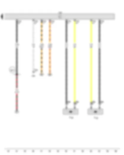 Wiring Diagram  VW SPACE FOX 2013 - Belt tensioner switch 1 - Belt tensioner switch 2 - Airbag control unit