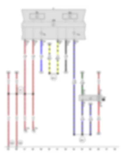 Wiring Diagram  VW SPACE FOX 2013 - Rev. counter - Speedometer - Heated rear window control relay - Control unit in dash panel insert - Dash panel insert - Alternator warning lamp - Heated rear window warning lamp