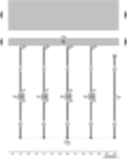 Wiring Diagram  VW SURAN 2011 - Engine control unit Cylinder 1 injector Cylinder 2 Injector Cylinder 3 Injector Cylinder 4 Injector