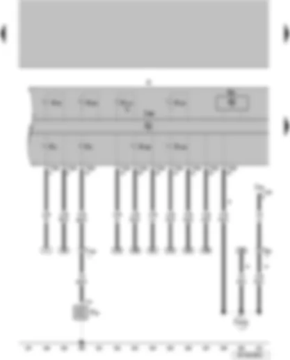 Wiring Diagram  VW SURAN 2011 - Oil pressure switch Tachometer Control unit w indicator on the combined instrument Combined instrument Alternator warning lamp Oil pressure control light