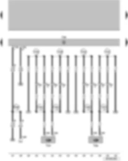 Wiring Diagram  VW SURAN 2011 - Central control unit for the convenience system Rear left central door locking system engine Rear right central door locking system engine