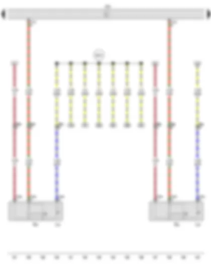 Wiring Diagram  VW SURAN 2012 - Rear left window regulator switch - in door - Rear right window regulator switch - in door - Convenience system central control unit - Window regulator switch illumination bulb