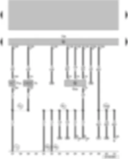 Wiring Diagram  VW SURAN 2011 - Front hood contact switch  motor cover for alarm system Horn and dualtone horn Ultrasound sensor for the alarm system Central control unit for the convenience system