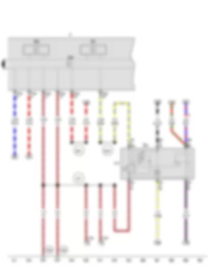 Wiring Diagram  VW SURAN 2012 - Front and rear fog light switch - Speedometer - High-pressure sender - Control unit in dash panel insert - Dash panel insert - Front and rear fog light switch illumination bulb