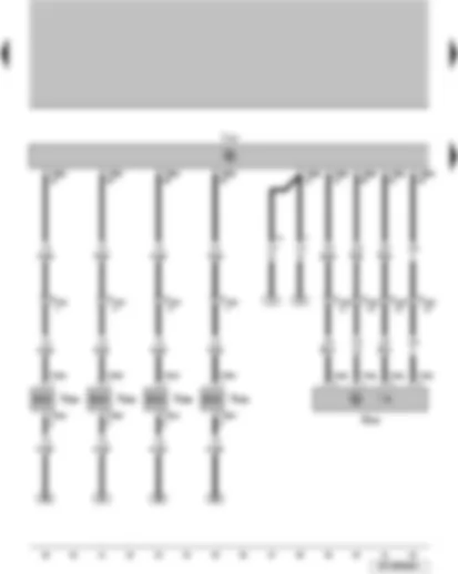 Wiring Diagram  VW SURAN 2011 - Clutch position sensor Automatic transmission control unit Clutch actuator valve Gear selection valve 1 Gear selection valve 2 Gear selection valve 3