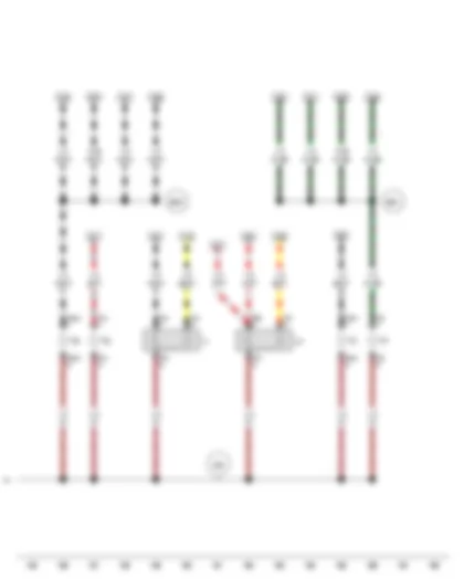 Wiring Diagram  VW SURAN 2012 - Left headlight twin filament bulb - Right headlight twin filament bulb - Left side light bulb - Right side light bulb - Front left turn signal bulb - Front right turn signal bulb