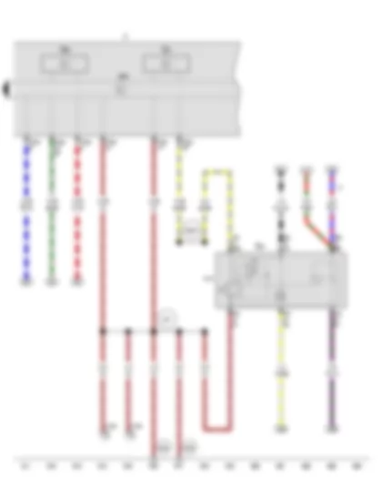 Wiring Diagram  VW SURAN 2012 - Front and rear fog light switch - Speedometer - High-pressure sender - Control unit in dash panel insert - Dash panel insert - Front and rear fog light switch illumination bulb