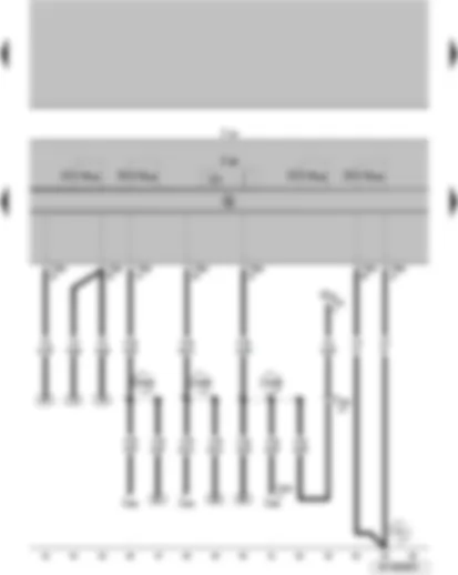 Wiring Diagram  VW SURAN 2011 - ABS control unit ABS solenoid valve relay Front left ABS inlet valve EV Front left ABS outlet valve AV Rear right ABS inlet valve EV Rear left ABS inlet valve EV