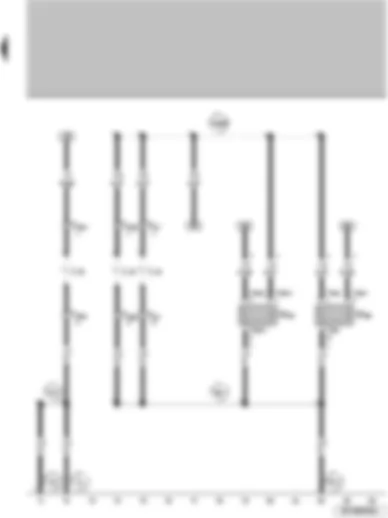 Wiring Diagram  VW SURAN 2011 - Rear fog light bulb Left fog light lamp Right fog light lamp Left main beam headlight and fog light bulb Right main beam headlight and fog light bulb