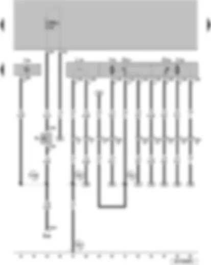Wiring Diagram  VW SURAN 2011 - Reversing light switch Potentiometer for horizontal adjustment of front passenger side mirror Potentiometer for vertical adjustment of front passenger side mirror Folding exterior mirror control unit