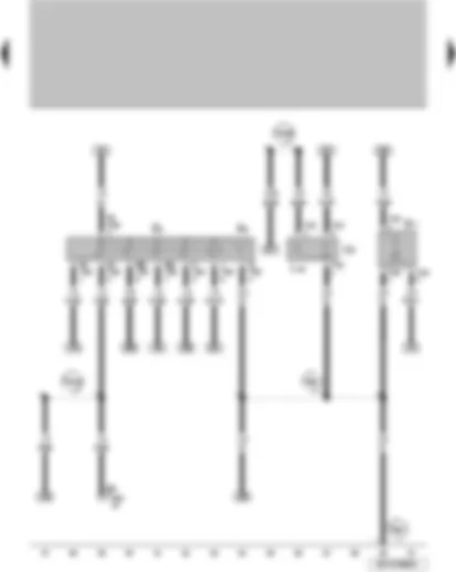 Wiring Diagram  VW SURAN 1988 - Hazard warning light switch Indicator lamp for hazard warning light Socket light bulb 12volt socket Front internal light