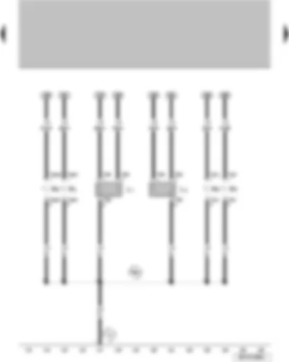 Wiring Diagram  VW SURAN 1988 - Left headlight twin filament bulb Right headlight twin filament bulb Left front side light lamp Right front side light lamp Left front indicator light lamp Right front indicator light lamp