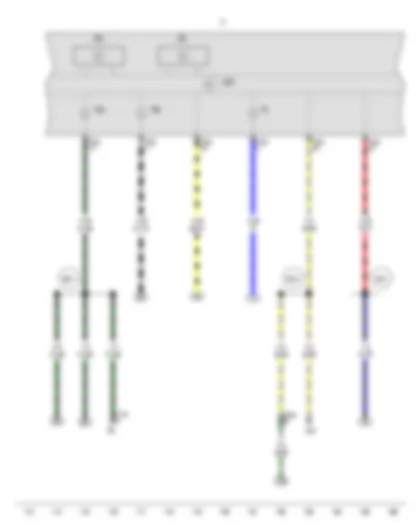 Wiring Diagram  VW SURAN 2012 - Rev. counter - Speedometer - Control unit in dash panel insert - Dash panel insert - Alternator warning lamp - Left turn signal warning lamp - Right turn signal warning lamp