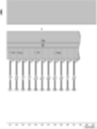 Wiring Diagram  VW SURAN 1988 - Control unit w indicator on the combined instrument Combined instrument High beam control light Alternator control light Fuel reserve control light Brake system control light