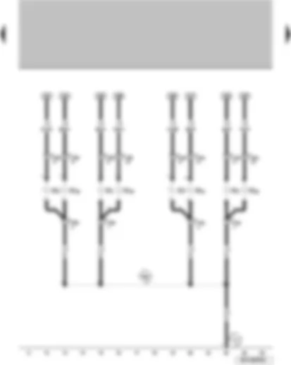 Wiring Diagram  VW SURAN 1988 - Left front side light lamp Right front side light lamp Left front indicator light lamp Right front indicator light lamp Left low beam lamp Left high beam lamp Right low beam lamp Right high beam lamp
