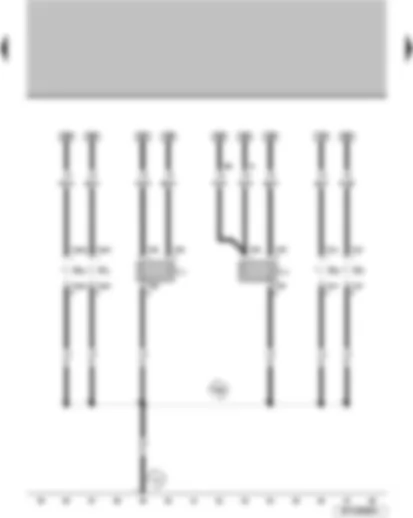 Wiring Diagram  VW SURAN 2011 - Left headlight twin filament bulb Right headlight twin filament bulb Left front side light lamp Right front side light lamp Left front indicator light lamp Right front indicator light lamp