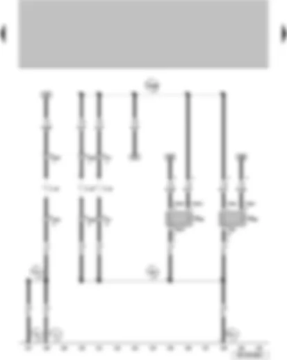 Wiring Diagram  VW SURAN 2011 - Rear fog light bulb Left fog light lamp Right fog light lamp Left main beam headlight and fog light bulb Right main beam headlight and fog light bulb