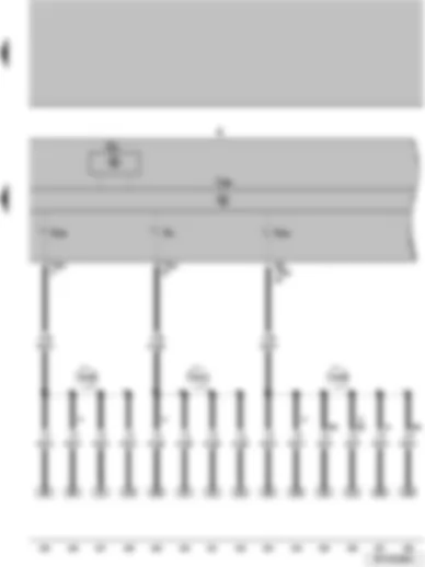 Wiring Diagram  VW SURAN 2011 - Tachometer Control unit w indicator on the combined instrument Combined instrument High beam control light Left turn signal control light Right turn signal control light