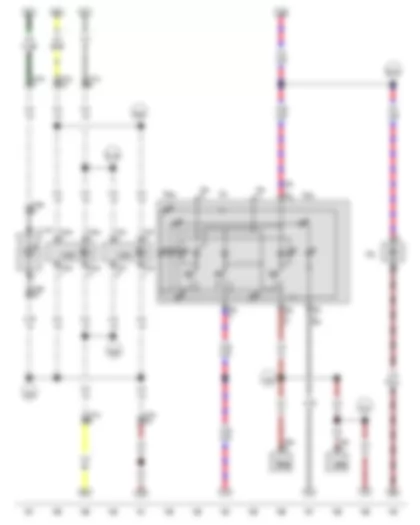 Wiring Diagram  VW THE BEETLE CABRIOLET 2013 - Front passenger side turn signal repeater bulb - Light 1 for front right door background lighting - Light 2 for front right door background lighting - Front interior light - Luggage compartment light - Left centre reading light - Right centre reading light