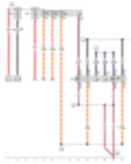 Wiring Diagram  VW THE BEETLE CABRIOLET 2013 - Battery - Terminal 15 voltage supply relay - Terminal 15 voltage supply relay 2 - Fuse 1 in fuse holder A - Fuse 4 in fuse holder A - Fuse 20 on fuse holder B - Fuse 28 on fuse holder B - Fuse 29 on fuse holder B
