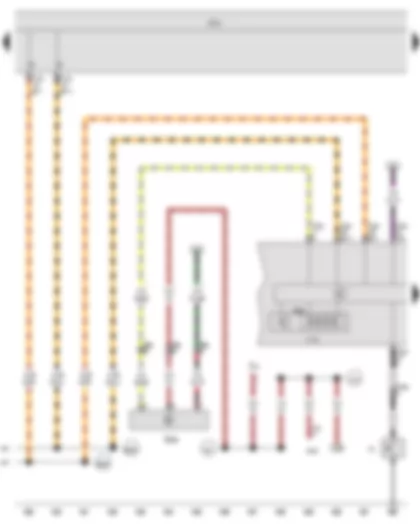 Wiring Diagram  VW THE BEETLE CABRIOLET 2013 - Oil pressure switch - Oil level and oil temperature sender - Multifunction indicator - Control unit in dash panel insert - Onboard supply control unit