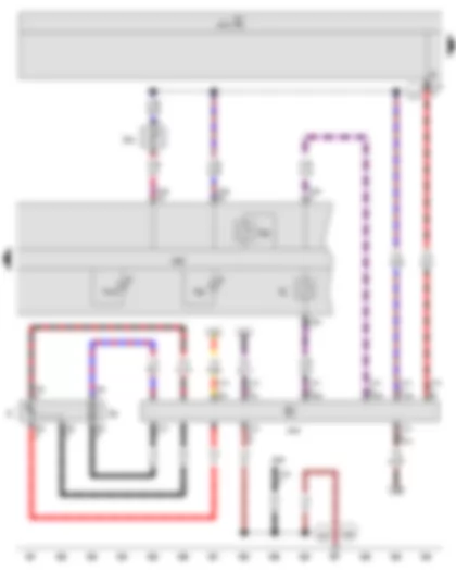 Wiring Diagram  VW THE BEETLE CABRIOLET 2013 - Fuel gauge sender - Fuel system pressurisation pump - Coolant shortage indicator sender - Control unit in dash panel insert - Onboard supply control unit - Fuel pump control unit