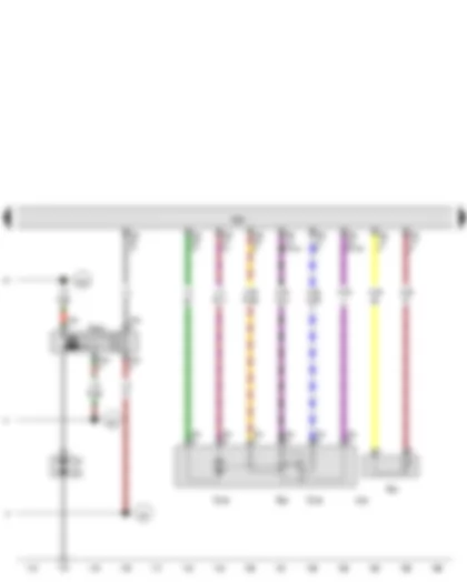 Wiring Diagram  VW THE BEETLE CABRIOLET 2013 - Radiator outlet coolant temperature sender - Throttle valve module - Engine control unit - Ignition coil 5 with output stage