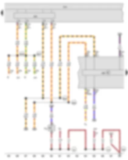 Wiring Diagram  VW THE BEETLE CABRIOLET 2013 - Brake fluid level warning contact - Control unit in dash panel insert - Onboard supply control unit - Data bus diagnostic interface