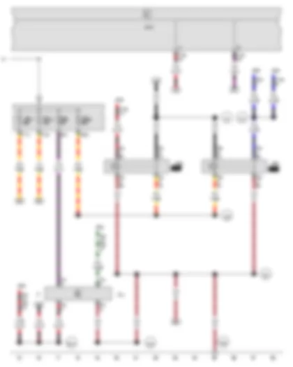 Wiring Diagram  VW THE BEETLE CABRIOLET 2013 - Brake light switch - Brake pedal switch - Terminal 15 voltage supply relay - Onboard supply control unit - Terminal 15 voltage supply relay 2