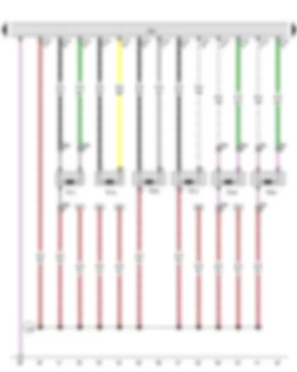 Wiring Diagram  VW THE BEETLE CABRIOLET 2013 - Airbag control unit - Front passenger side airbag igniter 1 - Front passenger side airbag igniter 2 - Side airbag igniter on driver side - Side airbag igniter on front passenger side