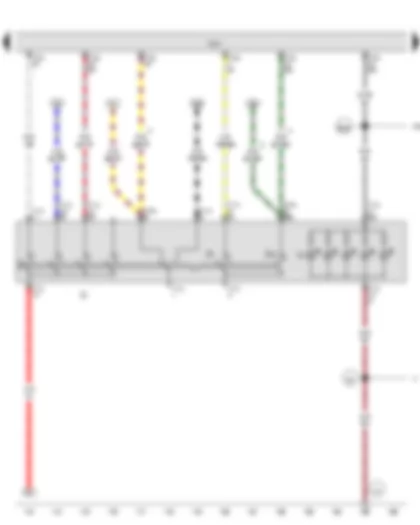 Wiring Diagram  VW THE BEETLE CABRIOLET 2012 - Light switch - Fog light switch - Rear fog light switch - Onboard supply control unit - Light switch illumination bulb