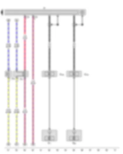 Wiring Diagram  VW THE BEETLE CABRIOLET 2012 - Radio - Aerial - Rear right treble loudspeaker - Radio aerial 2 - Left aerial module - Right aerial module