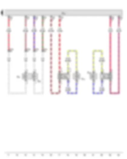 Wiring Diagram  VW THE BEETLE CABRIOLET 2012 - Amplifier - Rear left treble loudspeaker - Rear left bass loudspeaker - Rear right treble loudspeaker - Rear right bass loudspeaker - Front right bass loudspeaker - Front right mid-range and treble loudspeaker